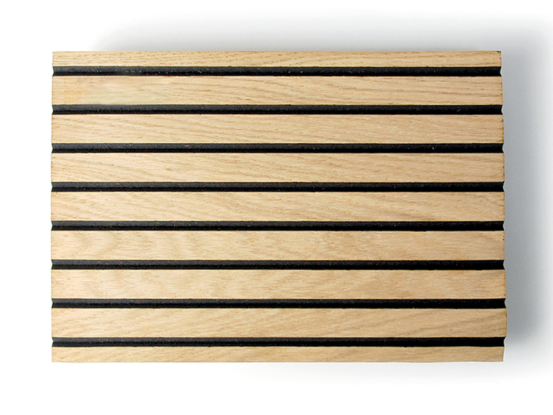 Oak Veneered Black MDF, Crown Cut – V-grooved 2440 X 1220mm