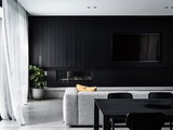 BLKASH-AC-OVBMBF - Black Ash Veneered Black MDF on Black Felt